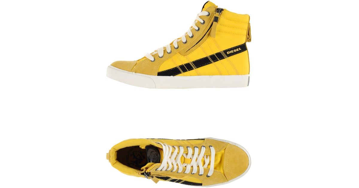 yellow high top trainers
