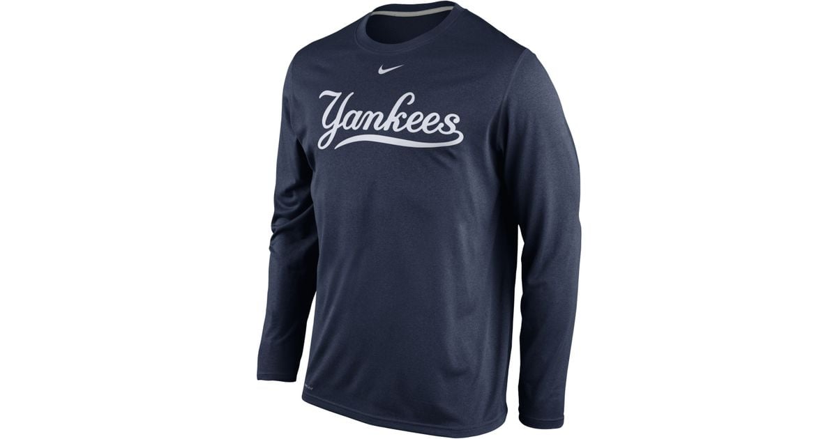 Nike Men's Long-sleeve New York Yankees Legend T-shirt in Blue for Men ...