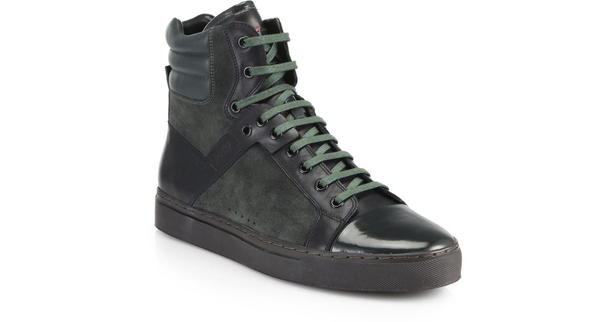 BOSS by Hugo Boss Fuleto Suede Leather High-top Sneakers in Charcoal ...