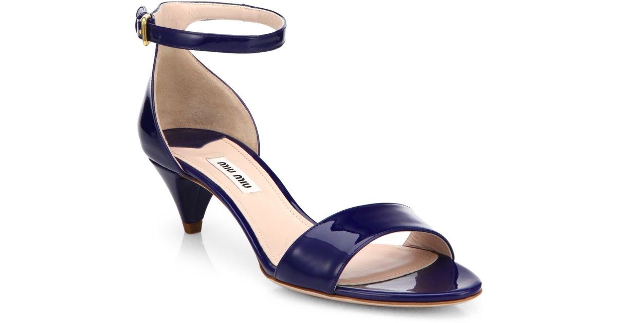 blue kitten heel sandals