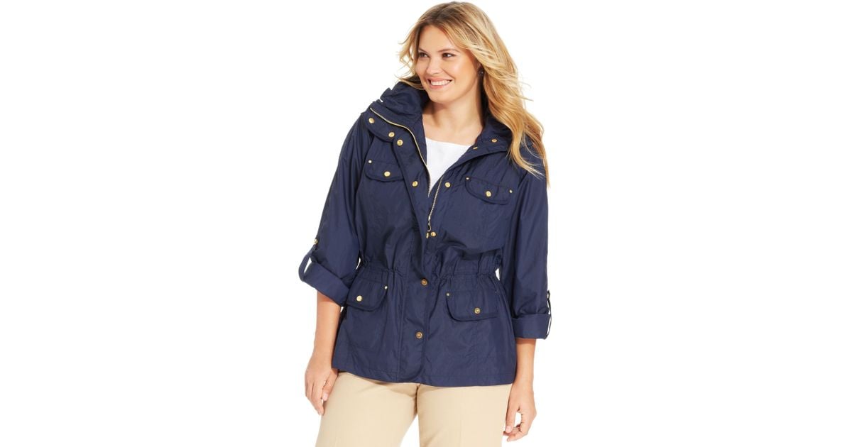 Jones New York Signature Plus Size Anorak Jacket in Navy (Blue) Lyst
