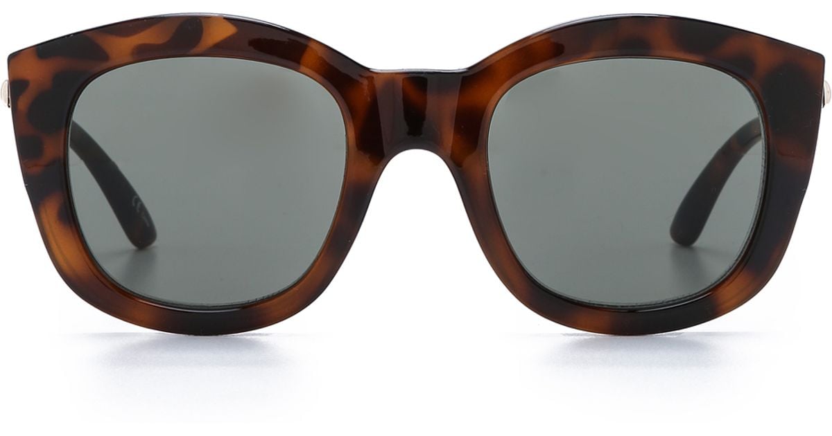 Le Specs Runway Luxe Mirrored Sunglasses - Milky Tort/khaki Mono in