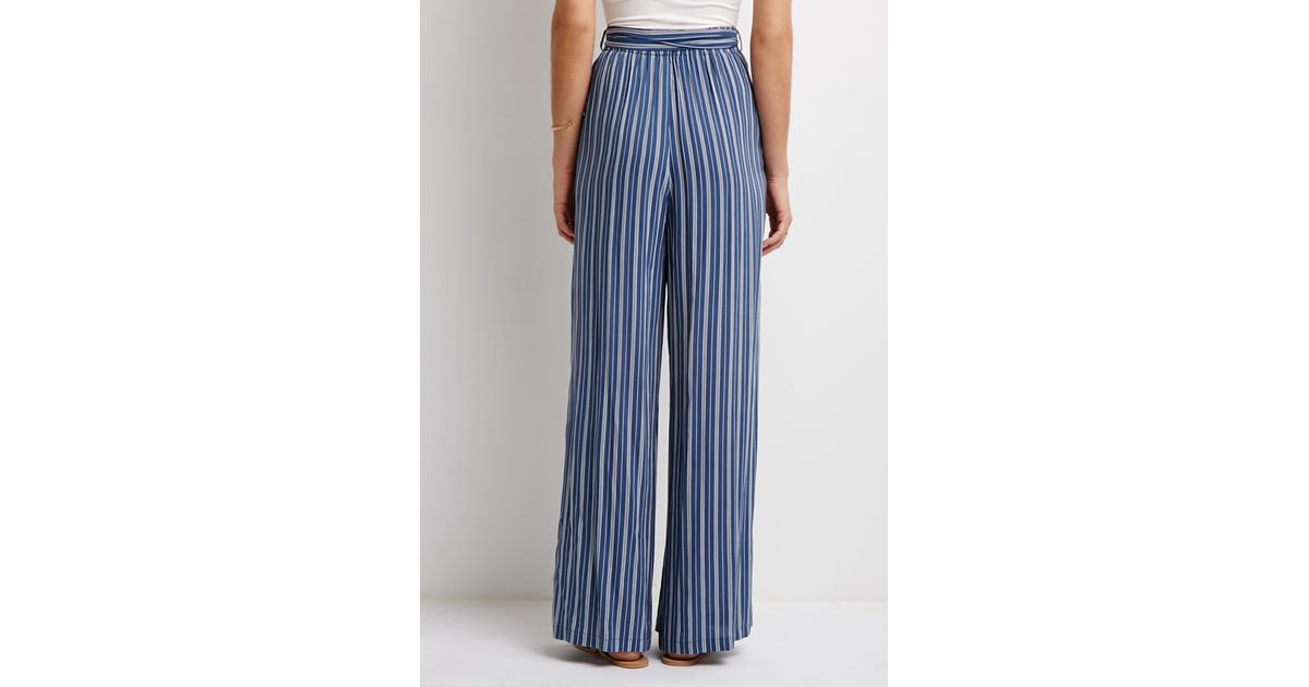 forever 21 blue and white striped pants