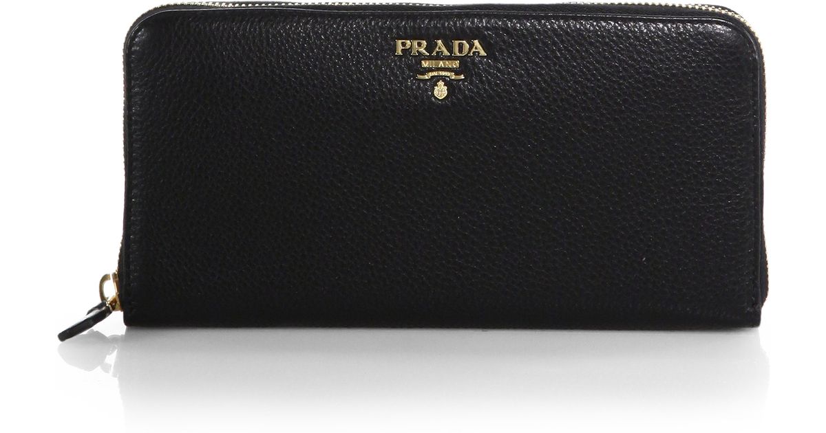 prada purses cheap - Prada Vitello Phoenix Continental Zip Wallet in Black (NERO-BLACK ...