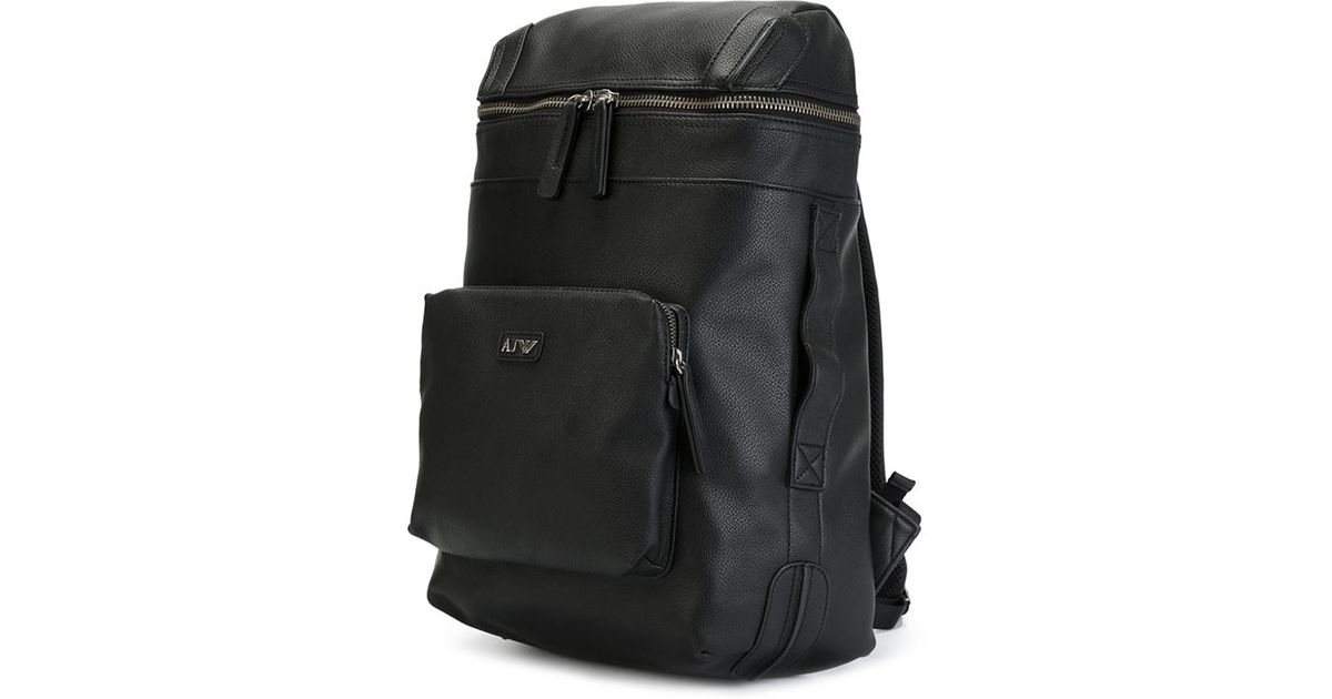 armani jeans leather backpack