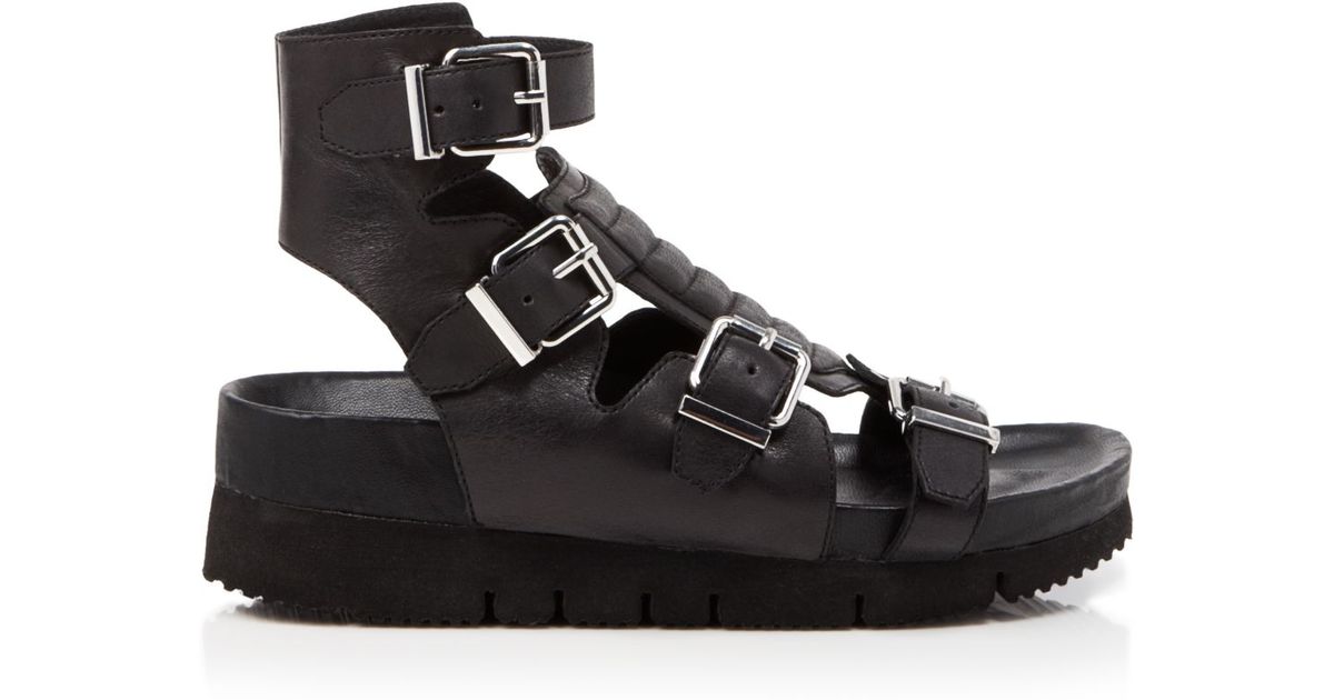 black platform gladiator sandals