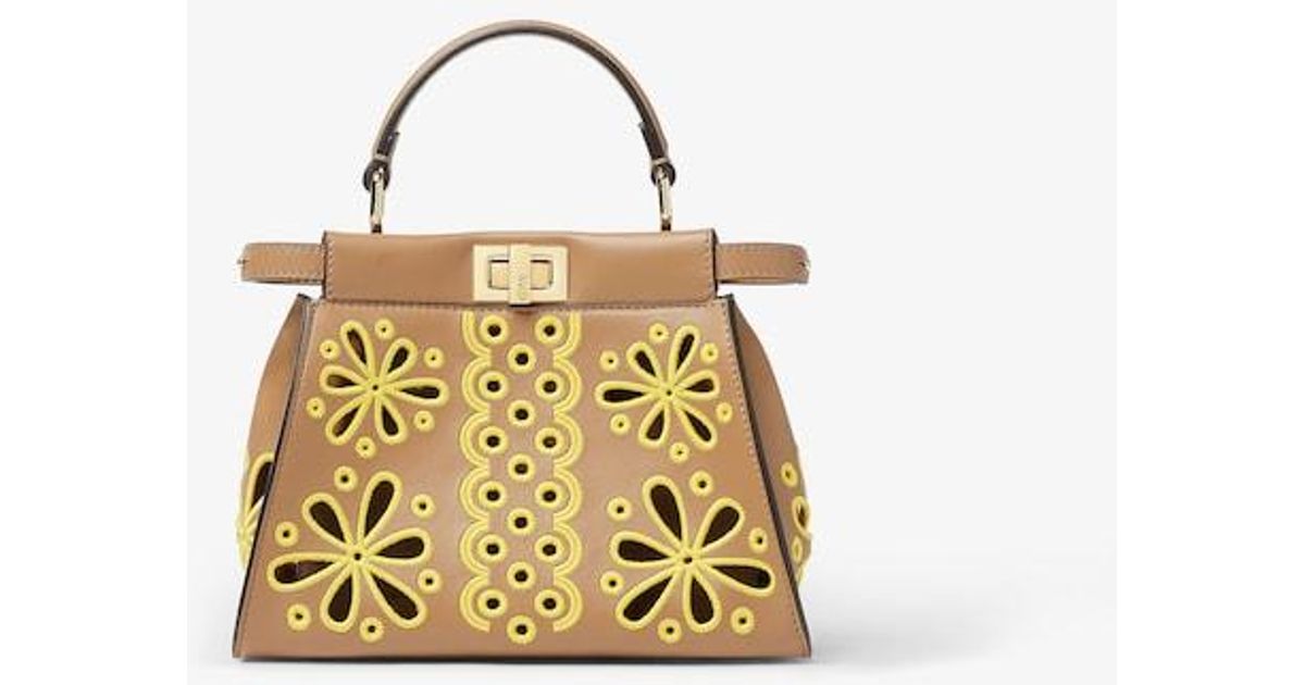 Peekaboo Mini Raspberry Fendi Peekaboo Mini in Metallic | Lyst