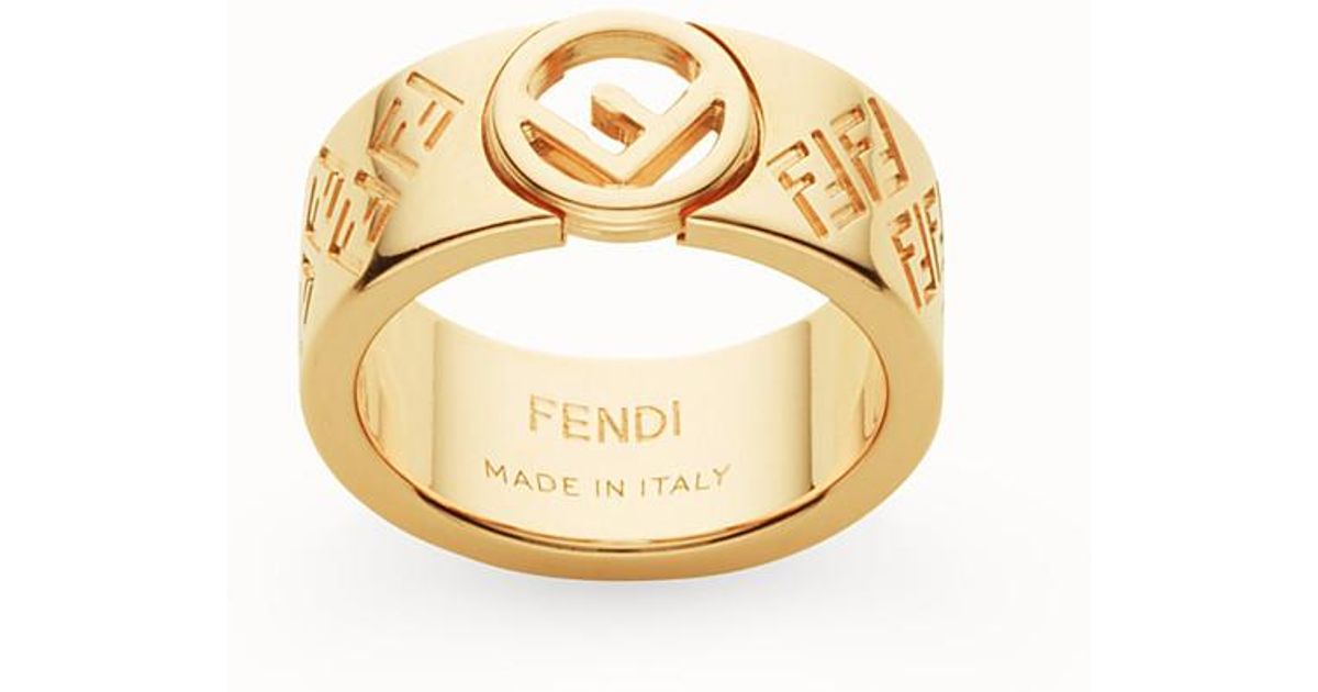Fendi Ff Ring in Gold (Metallic) - Lyst