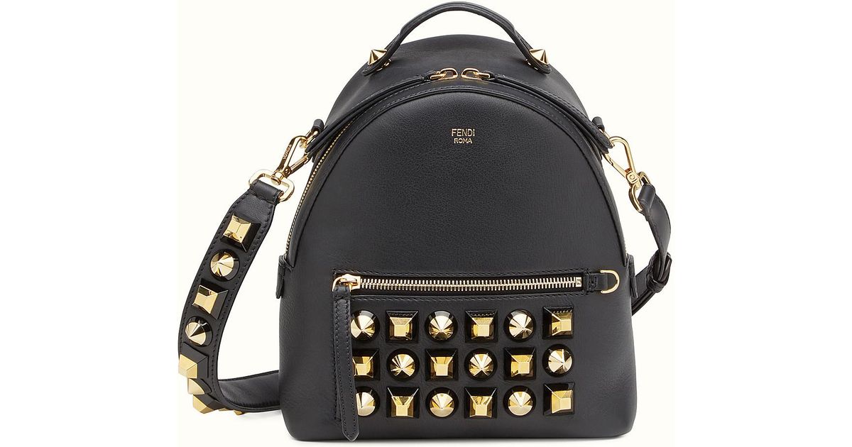 mini backpack black and gold