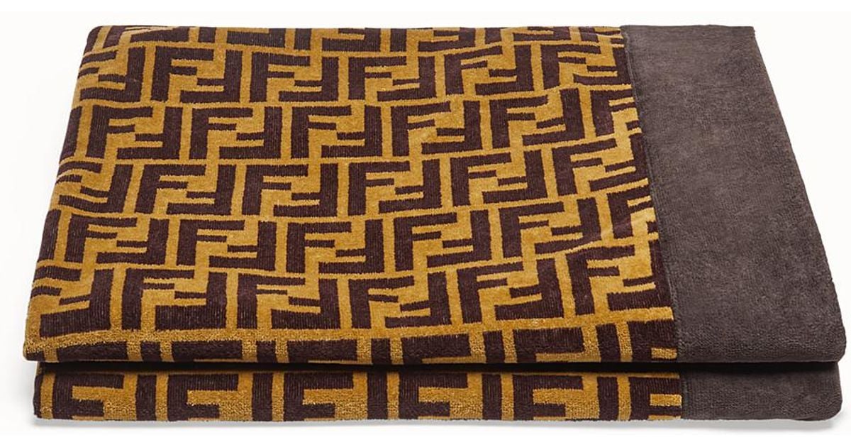 Fendi Cotton Beach Towel In Brown For Men Lyst Fendi Cotton Beach Towel In Brown For