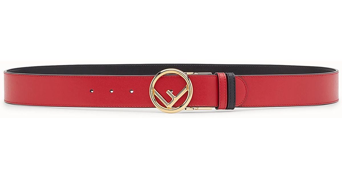 Fendi Leather Belt in Red, Black (Red) - Lyst