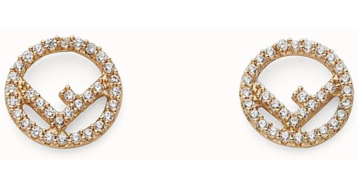 Fendi Logo Earrings Logo Earrings in Gold (Metallic) - Lyst