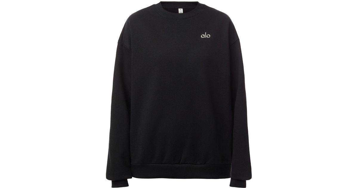 Alo Yoga Accolade Crew Neck Pullover in Black | Lyst UK