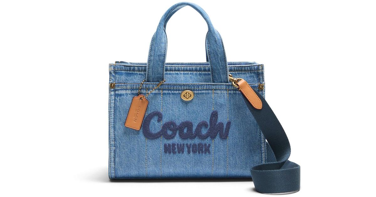 バッグ COACH denim leather tote bag COACH Denim Cargo Tote Bag | endource