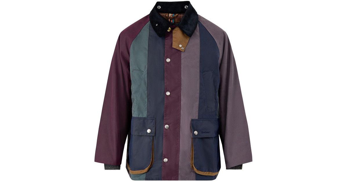 Barbour Paul Smith Loves Oversized Bedale D Wax Jacket in Blue for