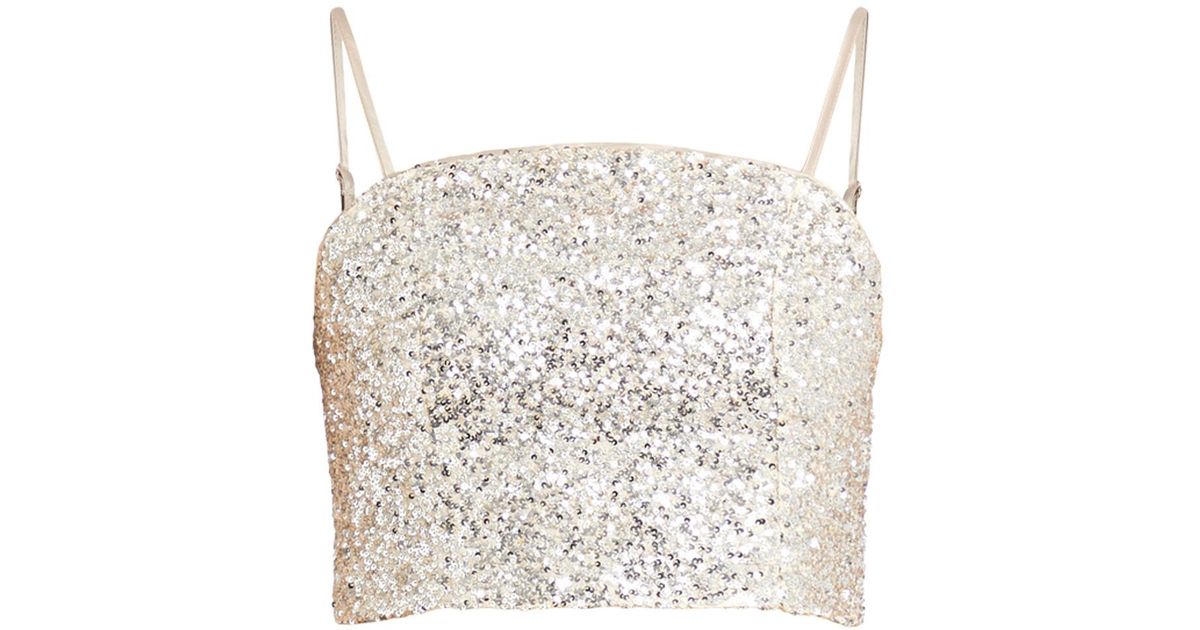 white sequin bustier top