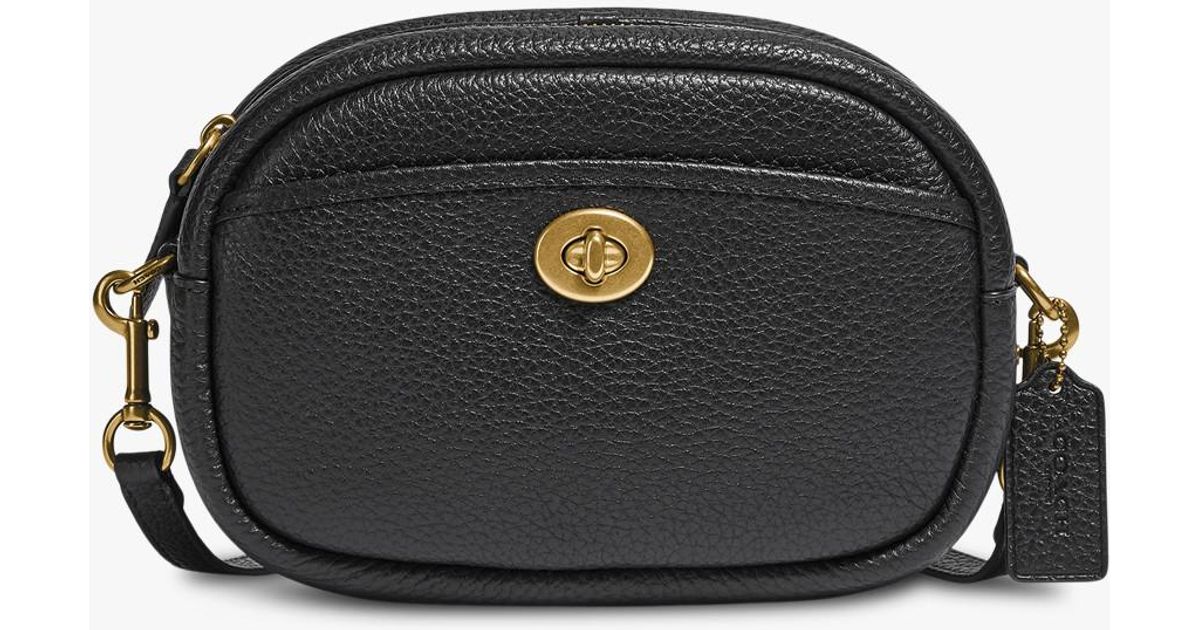 COACH Soft Pebble Leather Camera Bag With Leather Strap in Black Lyst UK