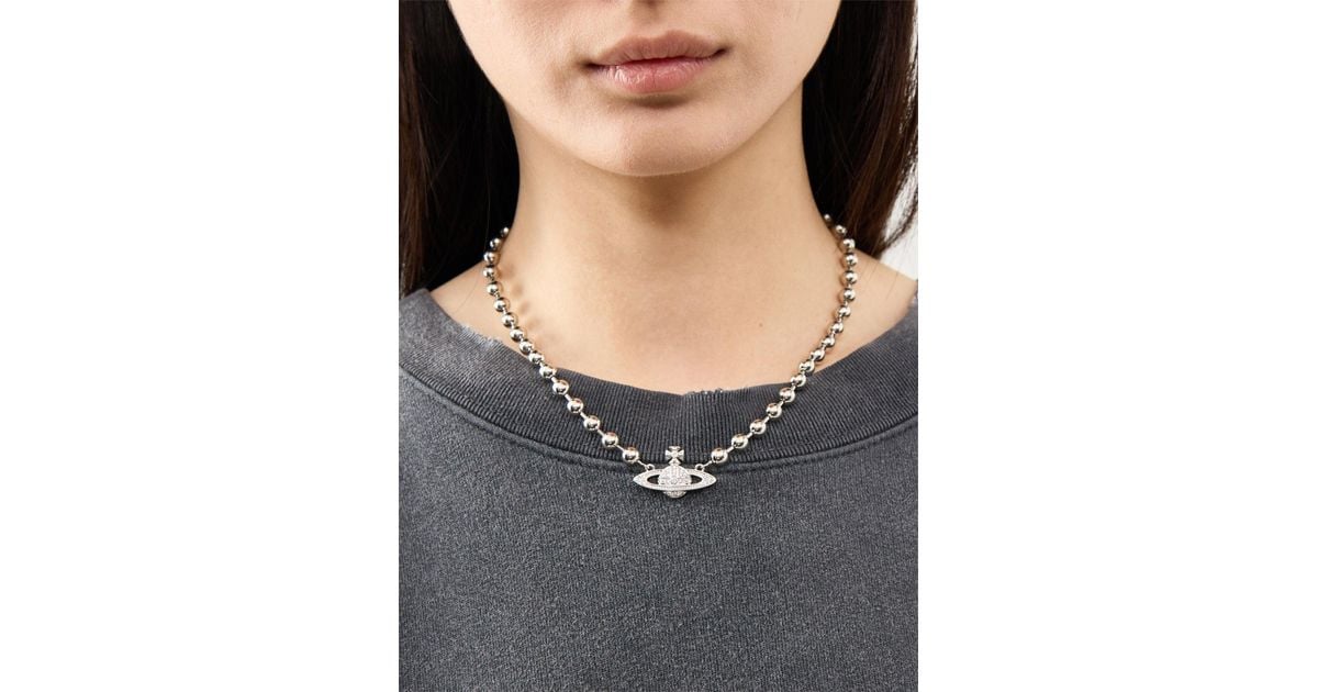 アクセサリー Thames Mini Bas Relief Choker Necklace Vivienne Westwood Thames Mini Bas Relief Choker in Metallic