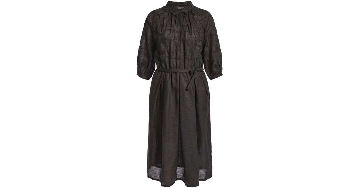 Piazza Sempione Women's Linen Midi Dress in Black | Lyst UK