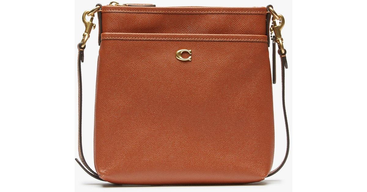 COACH Crossgrain Leather Kitt Crossbody in Brown Lyst UK