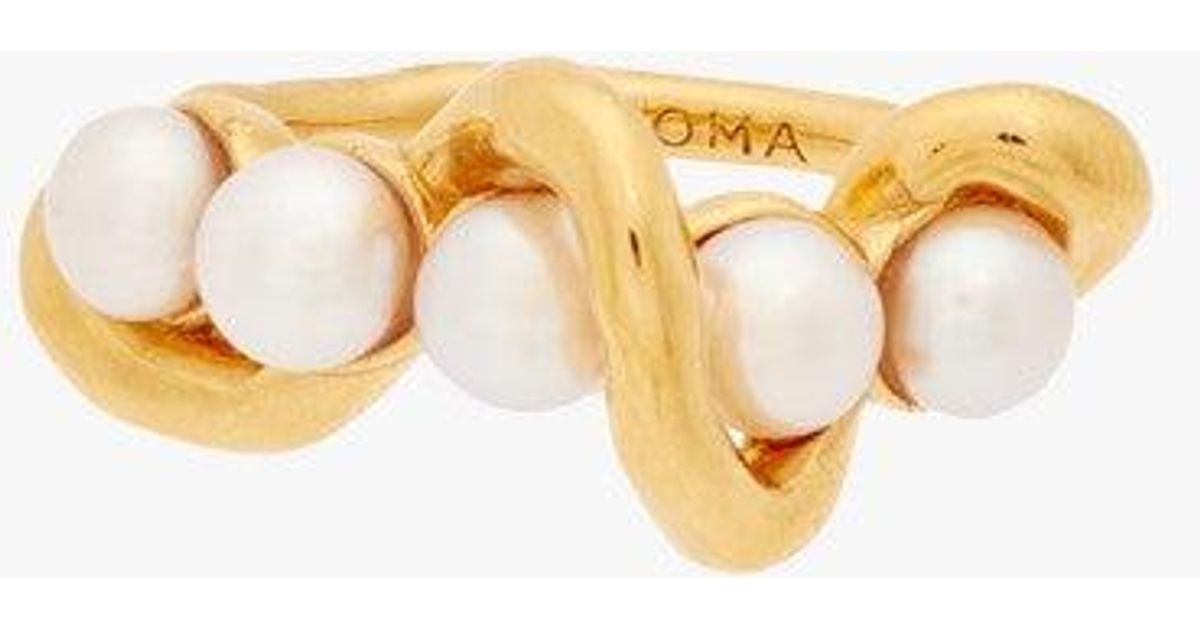 Missoma Molten Pearl Twisted Stacking Ring Lyst UK