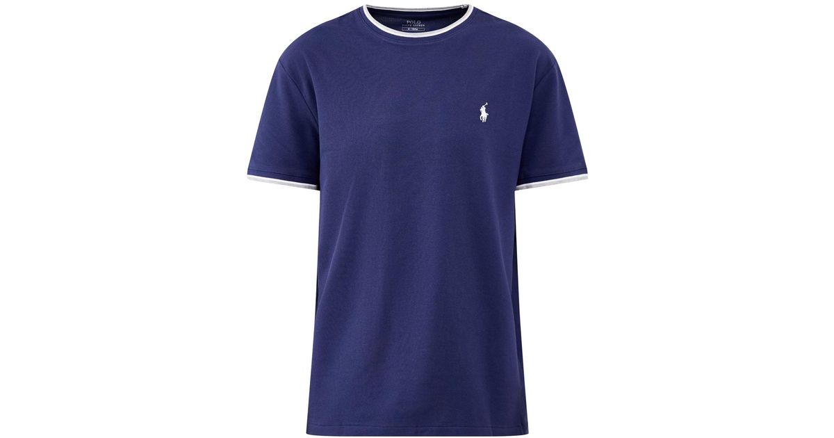 Polo Ralph Lauren Ringer Pique T-Shirt in Blue for Men | Lyst UK