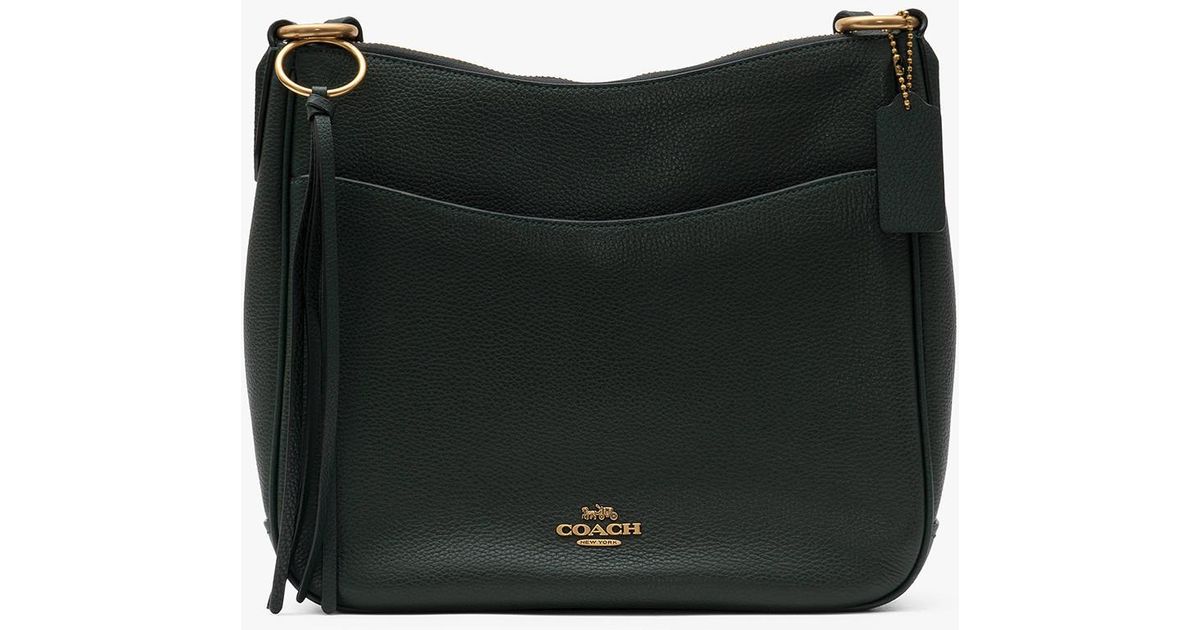 COACH Polished 100 Pebble Leather Chaise Crossbody in Black Lyst UK