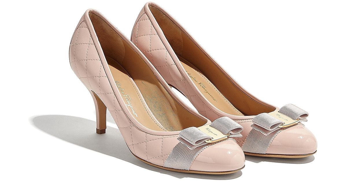 quilted vara bow pump shoe