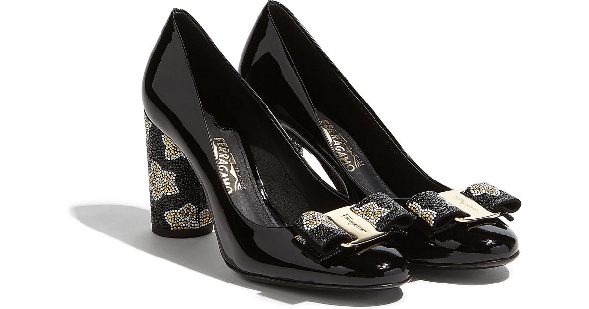 Ferragamo Leather Mosaic Vara Bow Pump 