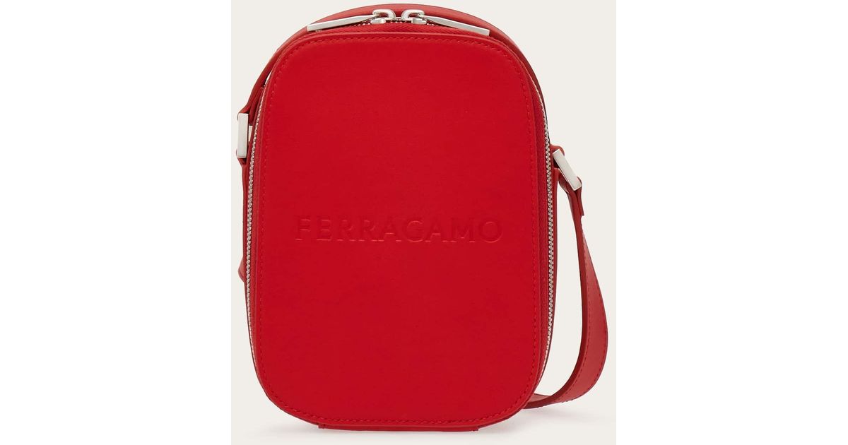 Ferragamo Compact leather crossbody bag - Red