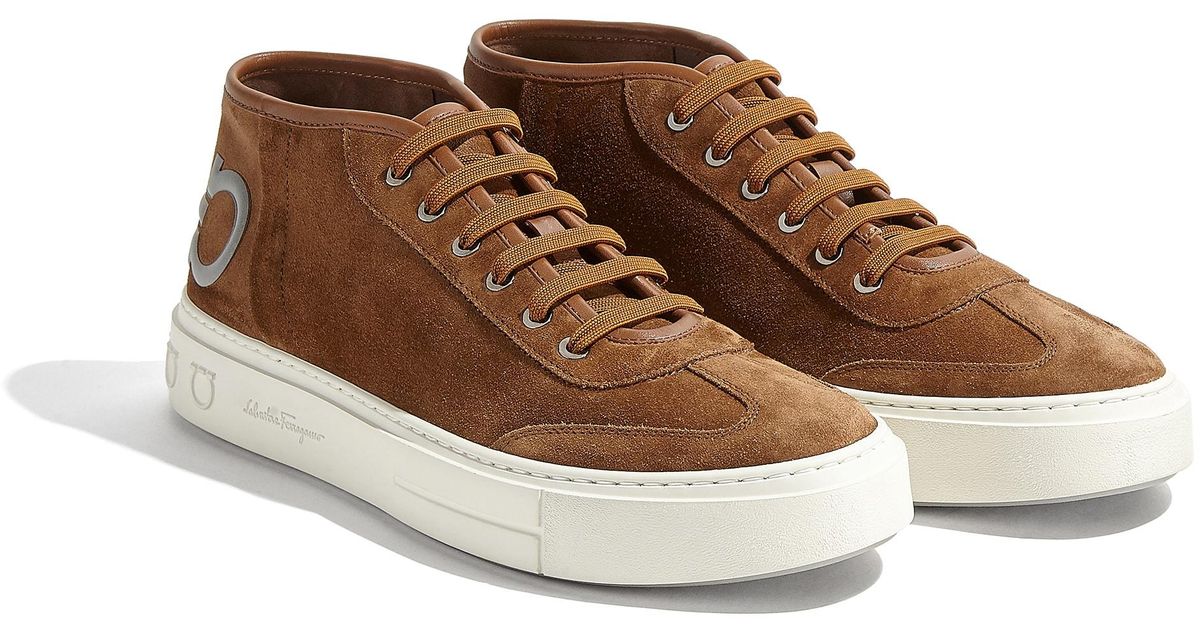 Ferragamo Suede Angel Sneakers in Brown for Men Lyst