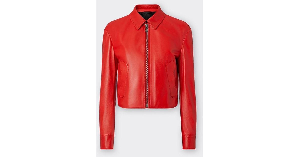 Ferrari leather jacket clearance red