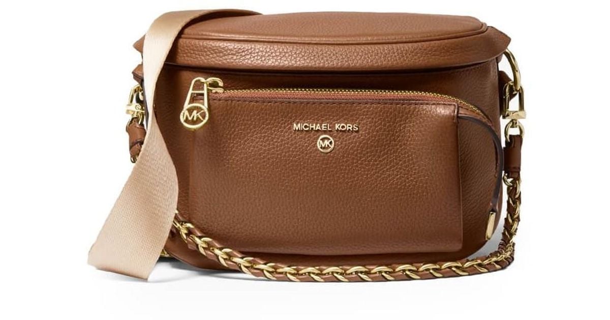 Michael Kors Leather Slater Light Brown Belt Bag Lyst