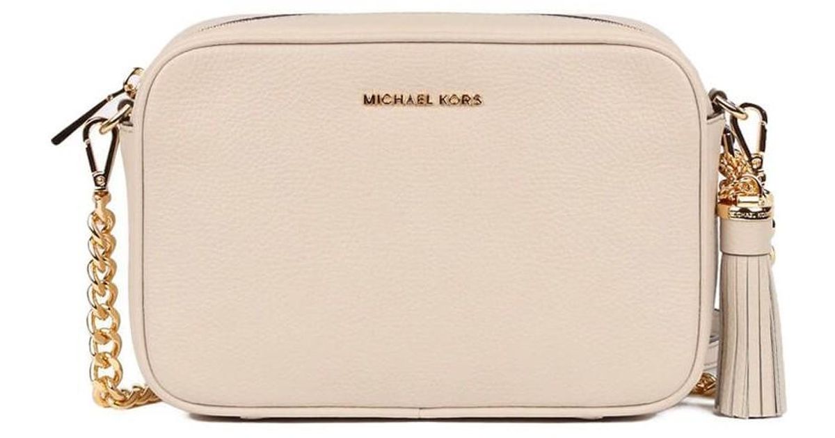 Michael Kors Leather Ginny Light Cream Crossbody Bag in Beige (Natural