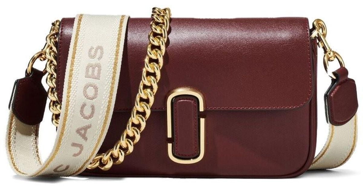 Marc Jacobs Leather The J Marc Mini Chianti Red Crossbody Bag in Brown