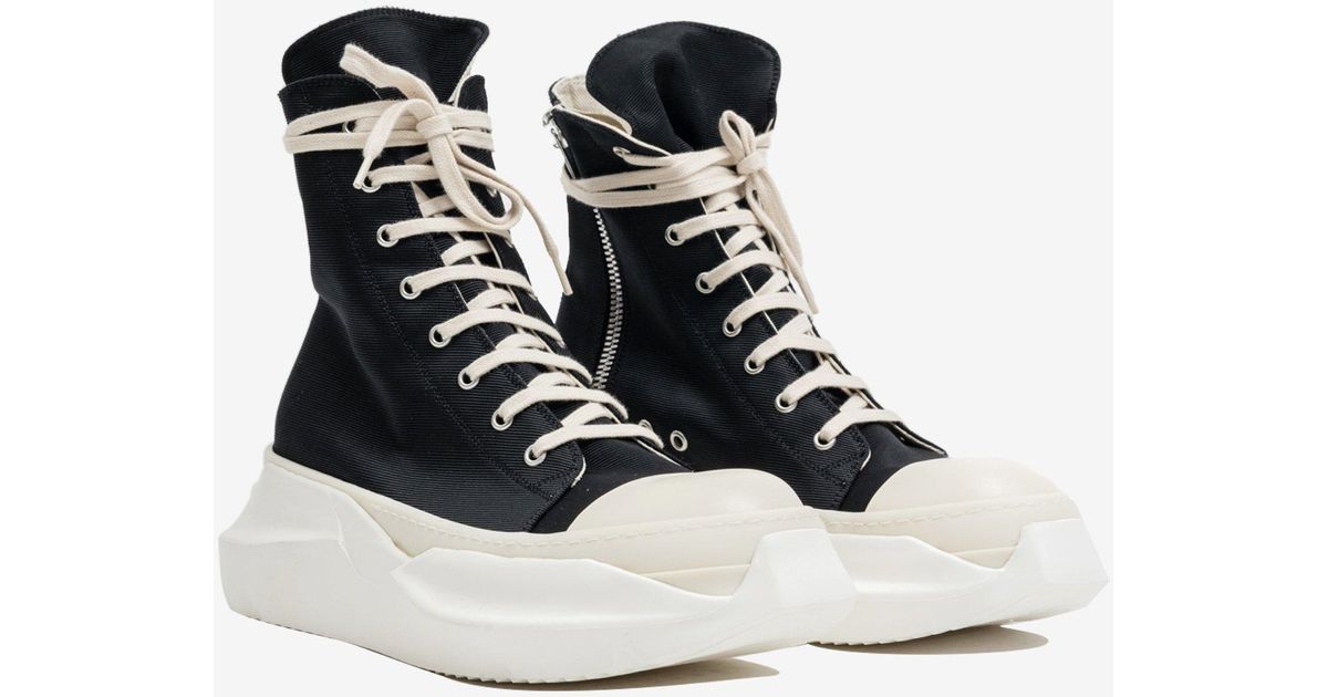 Rick Owens DRKSHDW Cotton Gethsemane Abstract High-top Sneakers in Black for Men - Lyst