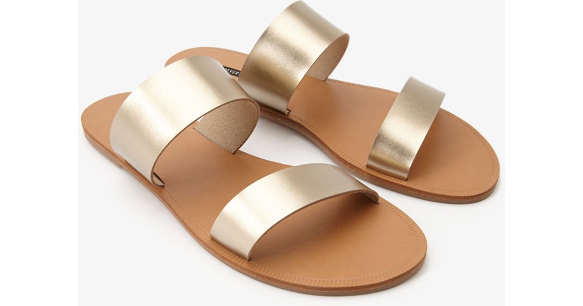 metallic strap sandals