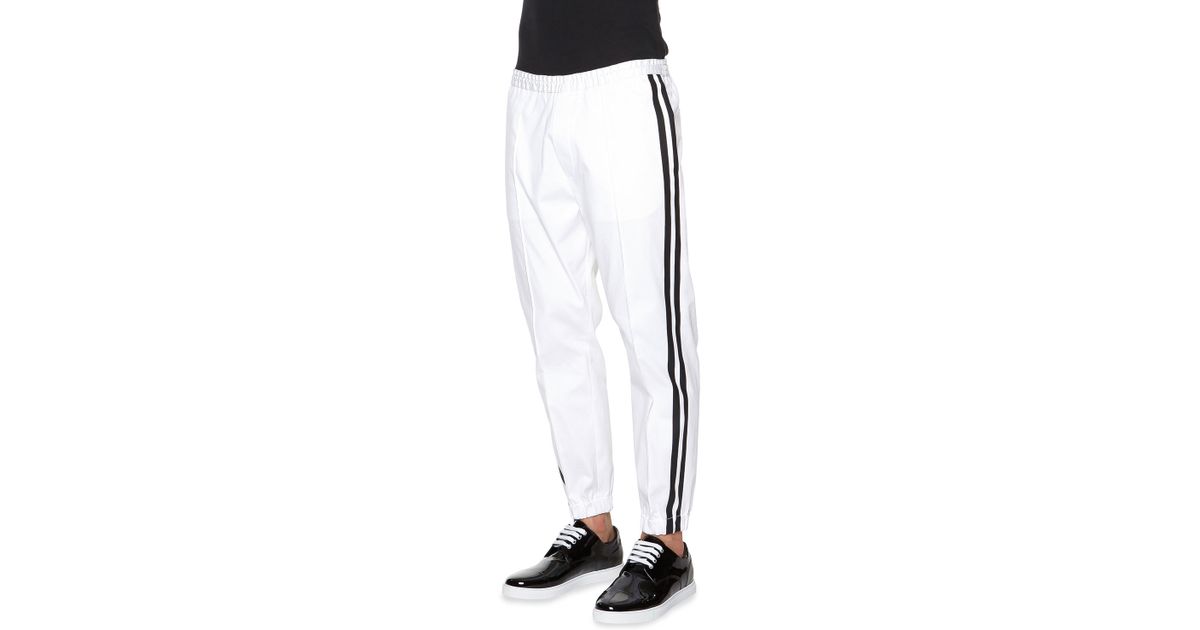 jogging pants with white stripe