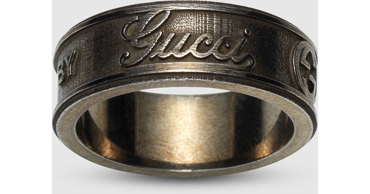 Gucci Wide Ring With Vintage Trademark 