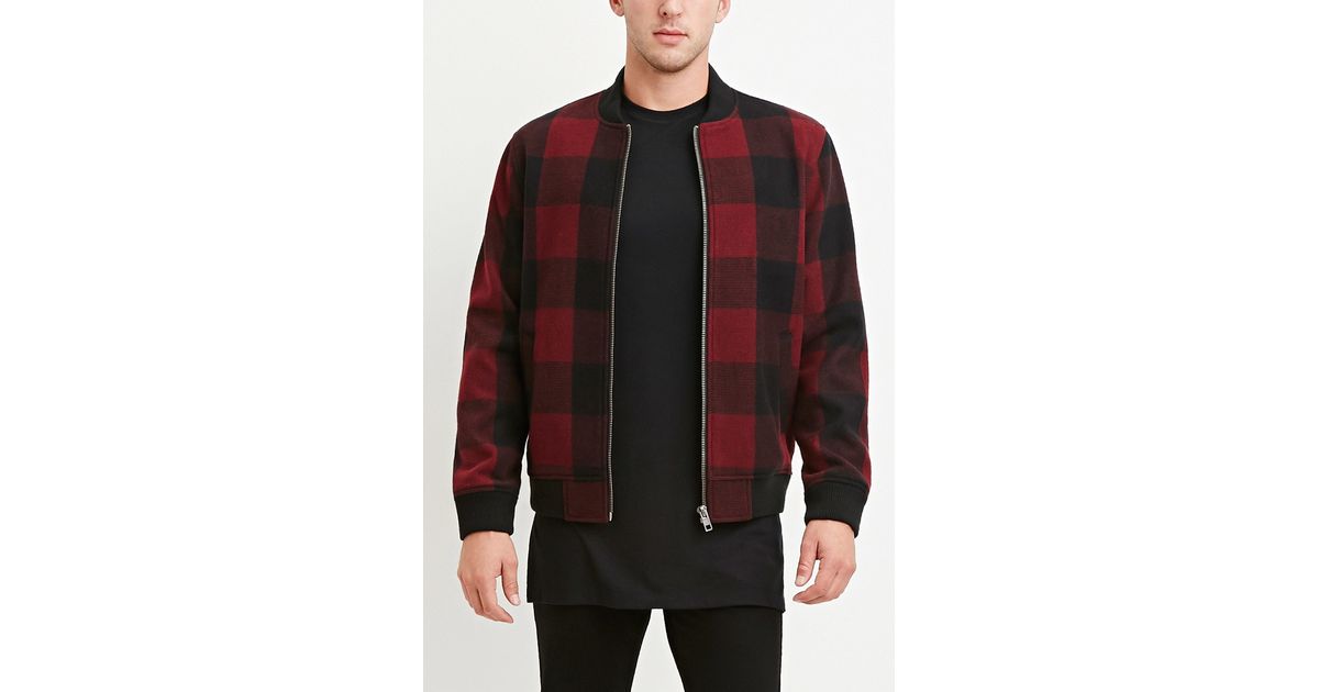 Buffalo Plaid Bomber Jacket 