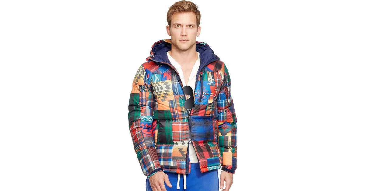 polo ralph lauren patchwork ripstop down jacket