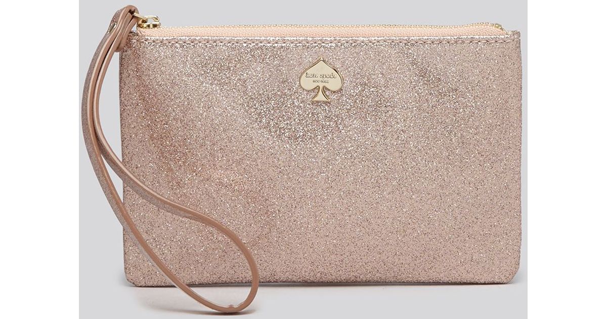 kate spade pink glitter wristlet