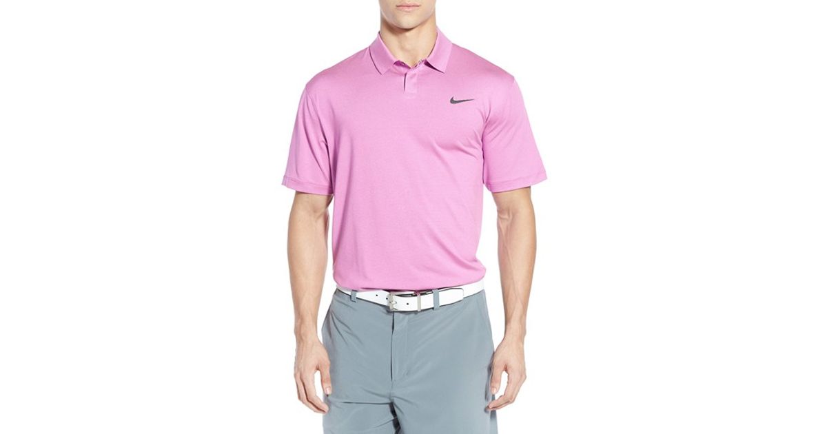 pink nike polo