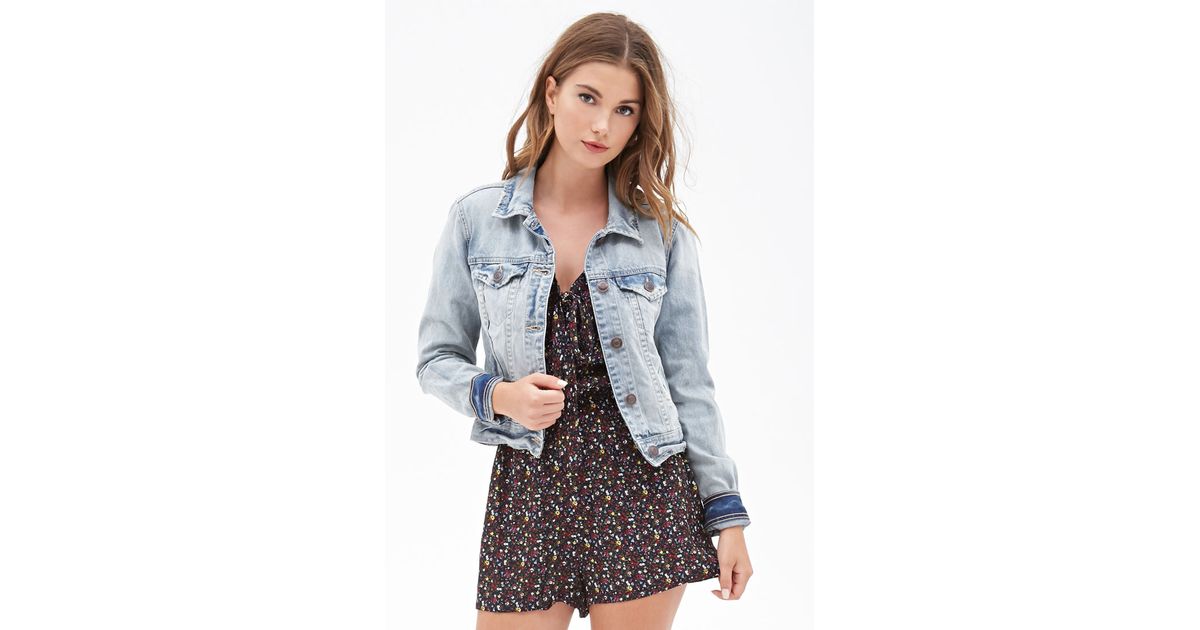 forever 21 cropped jean jacket