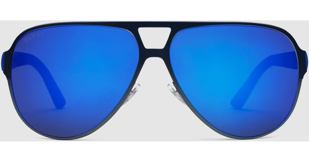 Gucci navy blue sunglasses online