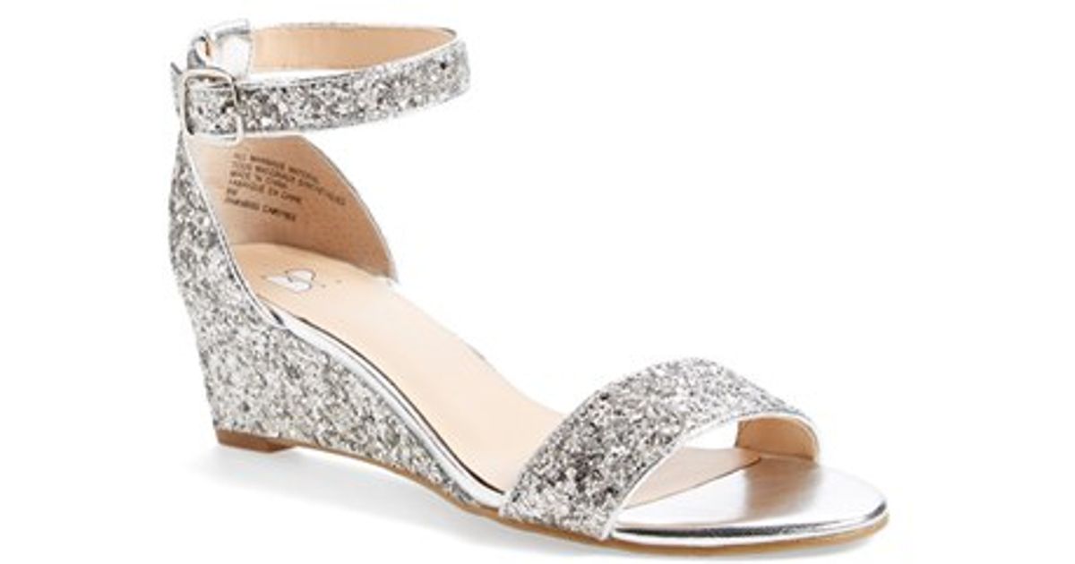 Bp 'Roxie' Wedge Sandal in Silver (SILVER GLITTER) | Lyst