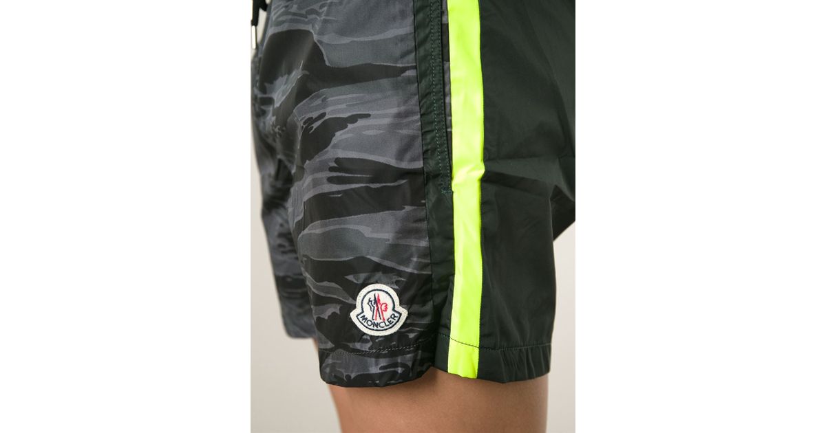 moncler camo swim shorts
