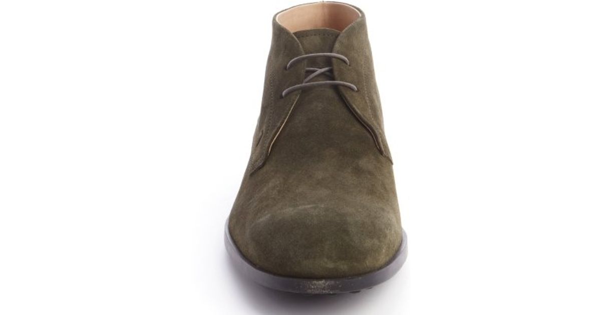 Lyst Tod'S Forest Green Suede Lace Up Chukka Boots in