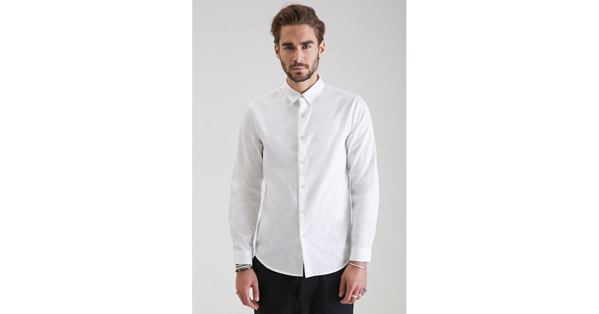 white button down collared shirt