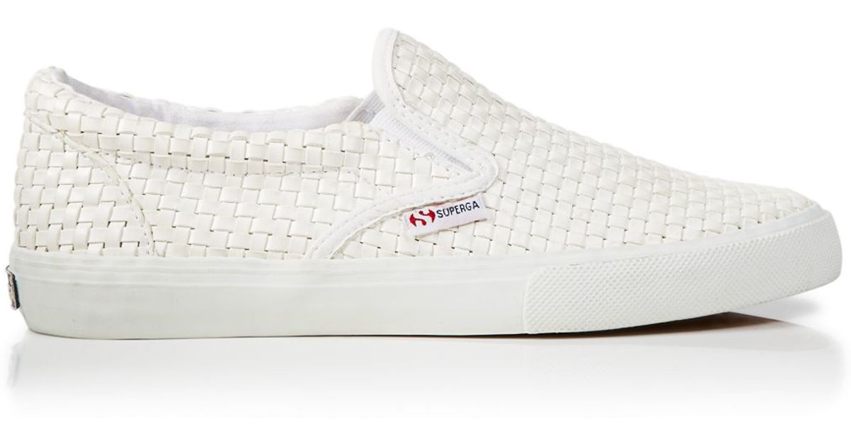 superga woven slip on